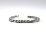 David Yurman Classic Cable 4mm Sterling Silver Bracelet with 14k Gold and Pearls