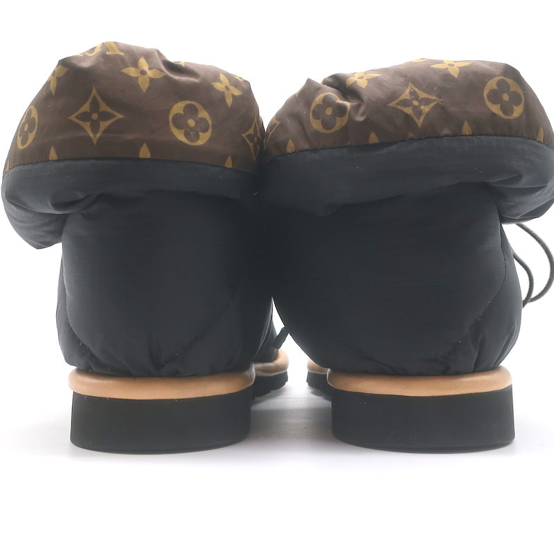 Louis Vuitton Pillow Comfort Ankle Boots Black &amp; Brown Monogram Nylon Size 38