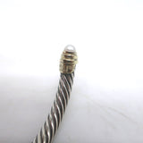 David Yurman Classic Cable 4mm Sterling Silver Bracelet with 14k Gold and Pearls