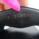 Chanel 23K CC Gold-Heel Slide Sandals Black Leather Size 37