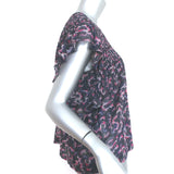 Isabel Marant Etoile Blouse Ilayona Printed Cotton Size 36 Flutter Sleeve Top