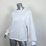 G. Label by goop Poet Sleeve Top White Cotton Jersey Size Medium Long Sleeve Tee