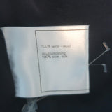 Chanel tweed jacket in navy wool with CC star buttons and metallic fringe, authentic pre-owned, size 40