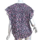 Isabel Marant Etoile Blouse Ilayona Printed Cotton Size 36 Flutter Sleeve Top