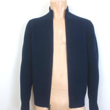 Michael Kors Zip-Up Sweater Jacket Navy Wool-Blend Honeycomb Knit Size Small NEW