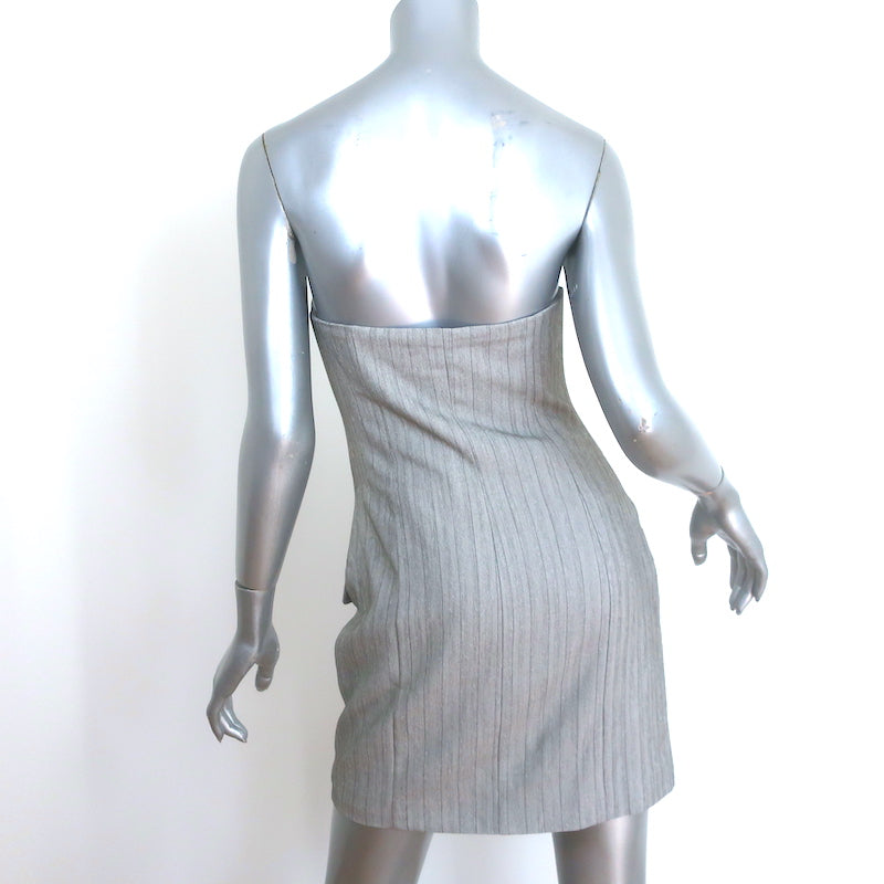 Showpo Maryanne Strapless Mini Dress &amp; Blazer Set Gray Pinstripe Size US 2 NEW