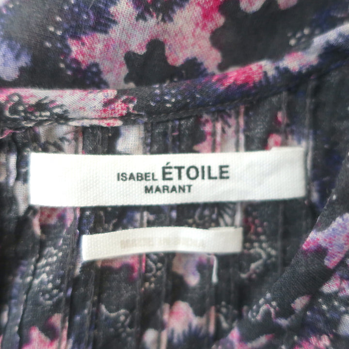 Isabel Marant Etoile Blouse Ilayona Printed Cotton Size 36 Flutter Sleeve Top