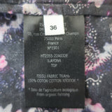 Isabel Marant Etoile Blouse Ilayona Printed Cotton Size 36 Flutter Sleeve Top