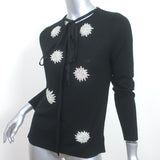 Dice Kayek Crystal-Embellished Cardigan Black Merino Wool Size Medium NEW