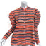 Alix of Bohemia Annabel Puff Sleeve Shirt Ricrac Stripe Cotton Size Small