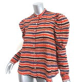 Alix of Bohemia Annabel Puff Sleeve Shirt Ricrac Stripe Cotton Size Small