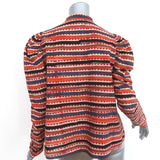 Alix of Bohemia Annabel Puff Sleeve Shirt Ricrac Stripe Cotton Size Small