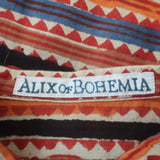 Alix of Bohemia Annabel Puff Sleeve Shirt Ricrac Stripe Cotton Size Small
