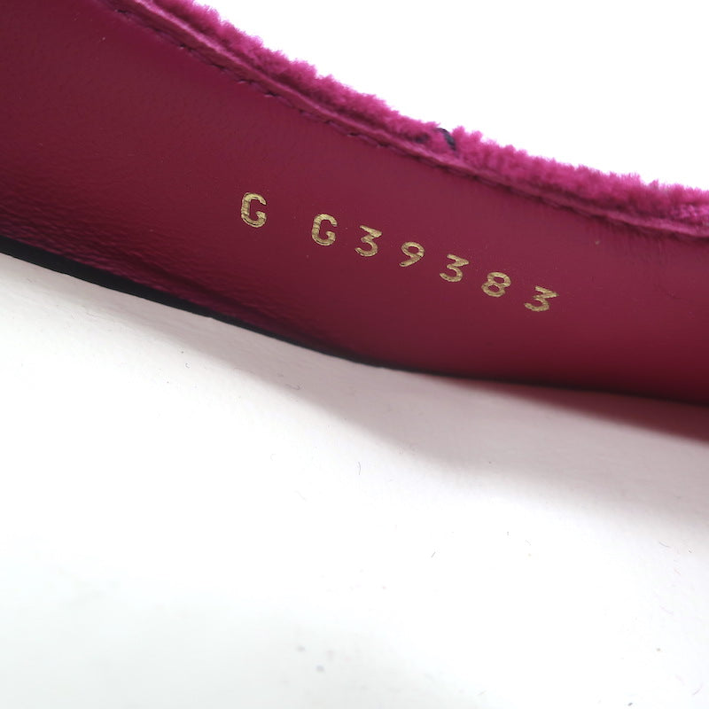 Chanel CC Patent Cap Toe Corduroy Mary Jane Pumps Fuchsia &amp; Black Size 37.5 NEW