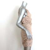 The Sei Ruched One-Shoulder Mini Dress Beige Size 4