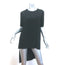 DKNY High-Low Tunic Black Stretch Silk Size Small Short Sleeve Pocket Tee