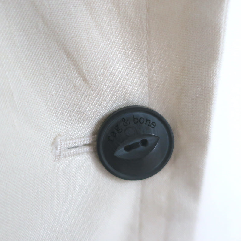 Rag &amp; Bone Margot Blazer Ecru Stretch Linen Size 2 One-Button Jacket