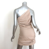 The Sei Ruched One-Shoulder Mini Dress Beige Size 4
