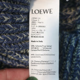Authentic Loewe chain-embellished distressed blue melange knit sweater in hemp-linen blend, pre-owned, size small