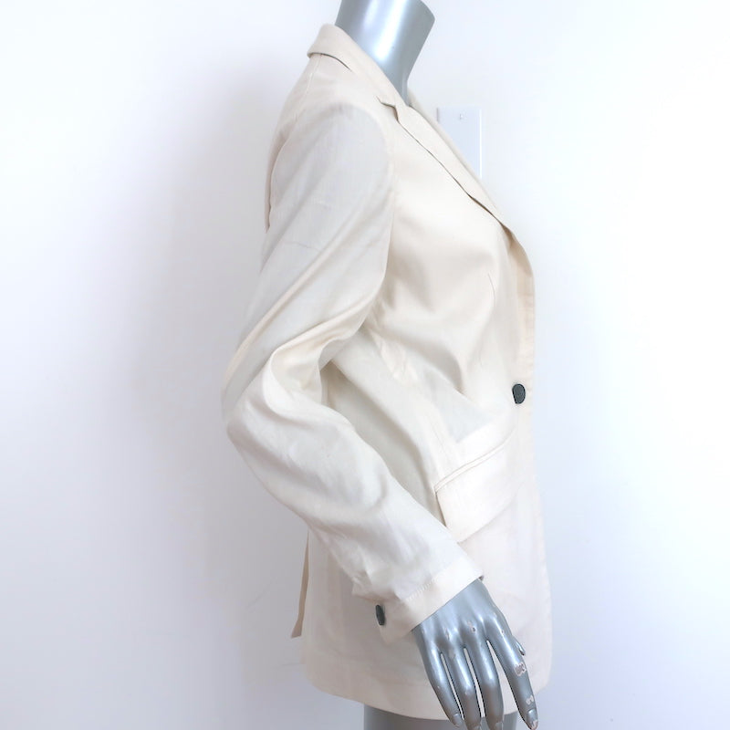 Rag &amp; Bone Margot Blazer Ecru Stretch Linen Size 2 One-Button Jacket