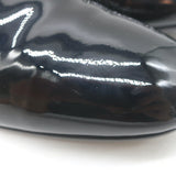 Chanel CC Smoking Slippers Black Patent Leather Size 38.5 Slip-On Loafers