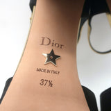 Christian Dior Illusion Sandals Black Satin & Gold Leather Size 37.5 NEW