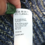 Authentic Loewe chain-embellished distressed knit sweater in blue melange, hemp-linen blend, pre-owned luxury piece