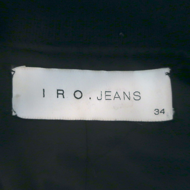IRO Arley Cropped Ruched Bomber Jacket Black Size 34