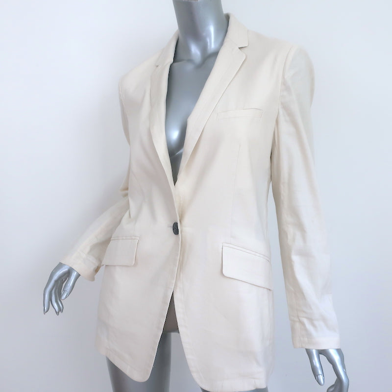 Rag &amp; Bone Margot Blazer Ecru Stretch Linen Size 2 One-Button Jacket