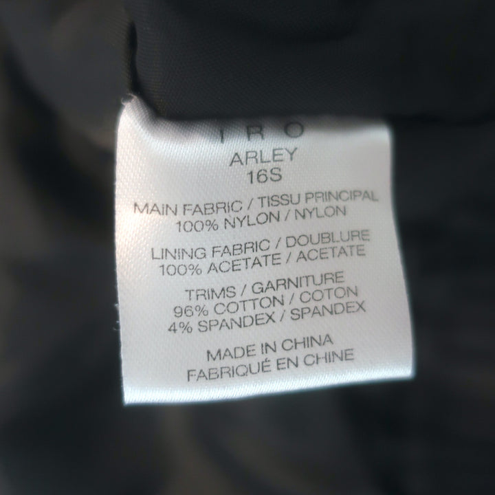 IRO Arley Cropped Ruched Bomber Jacket Black Size 34