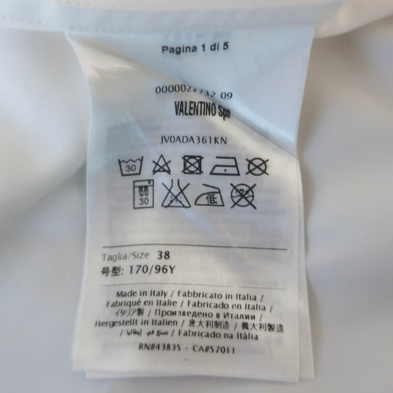 Valentino Long Sleeve Button Down Shirt White Cotton Size 38 / 15