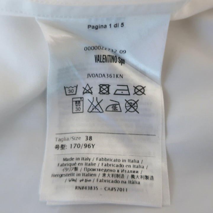 Valentino Long Sleeve Button Down Shirt White Cotton Size 38 / 15