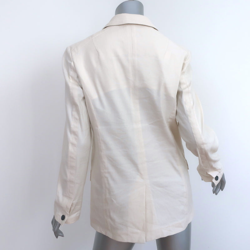 Rag &amp; Bone Margot Blazer Ecru Stretch Linen Size 2 One-Button Jacket