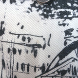 Christian Dior Paris Print Denim Jacket Cream/Black Size US 6