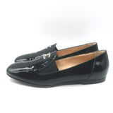 Chanel CC Smoking Slippers Black Patent Leather Size 38.5 Slip-On Loafers