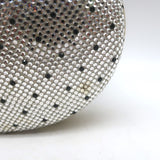 Judith Leiber Polka Dot Swarovski Crystal Round Minaudiere Clutch Silver/Gold