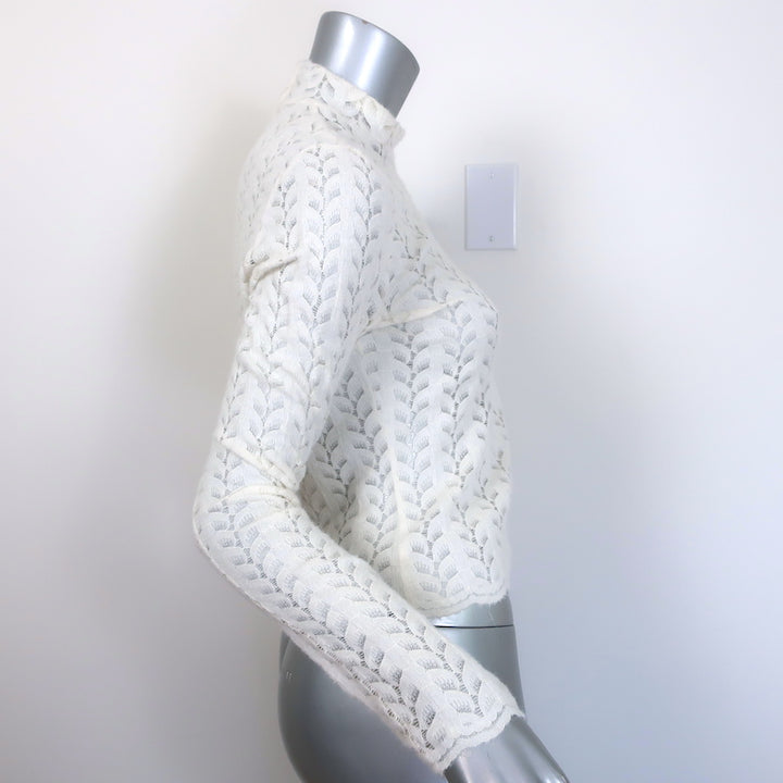 Sablyn Hailey B Mock Neck Lace Top Cream Size Small