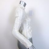 Sablyn Hailey B Mock Neck Lace Top Cream Size Small