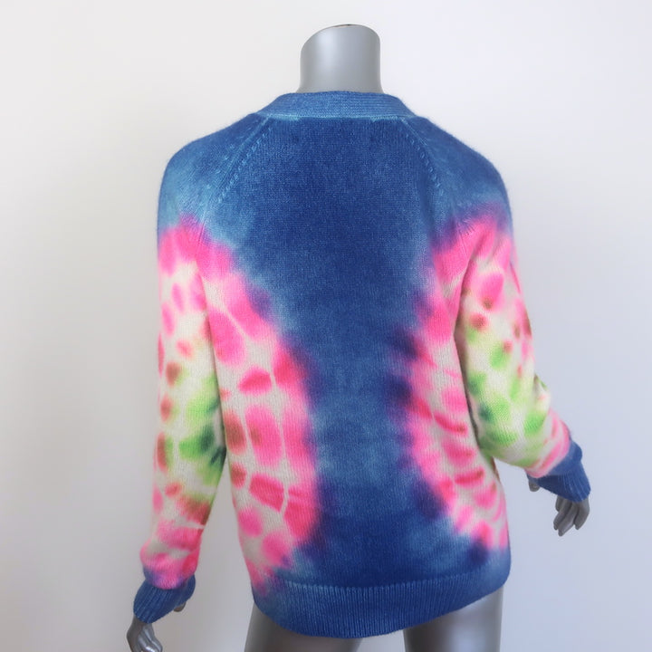 The Elder Statesman Olympus tie-dye cashmere cardigan, multi-color, pre-owned in excellent condition