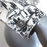 Christian Dior Paris Print Denim Jacket Cream/Black Size US 6
