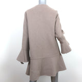 Zara Bell Sleeve Coat Beige Wool Felt Size Medium