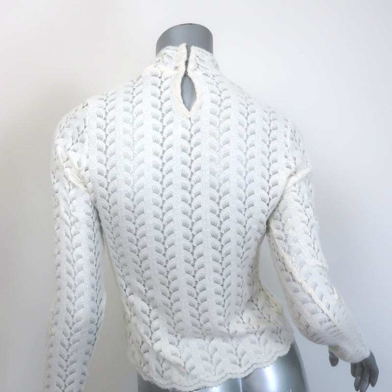 Sablyn Hailey B Mock Neck Lace Top Cream Size Small