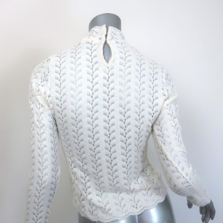 Sablyn Hailey B Mock Neck Lace Top Cream Size Small