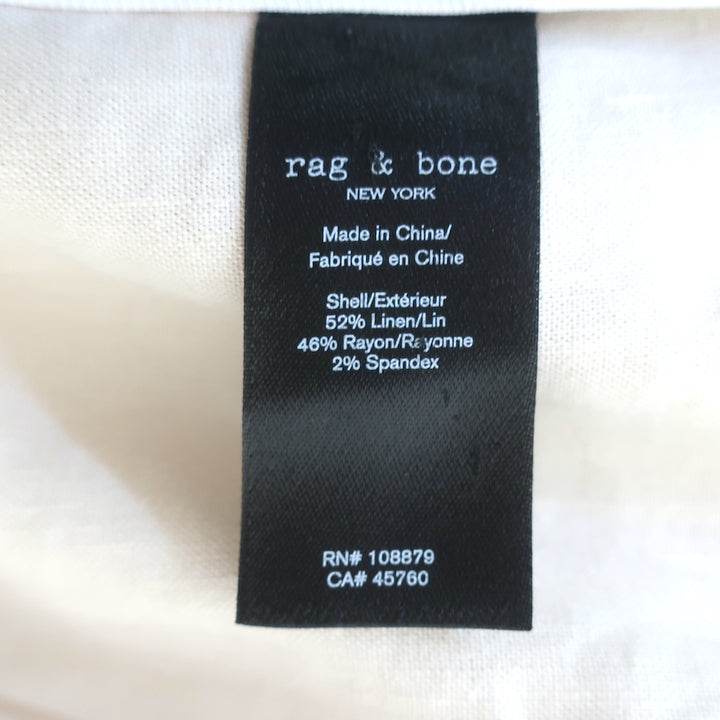 Rag &amp; Bone Margot Blazer Ecru Stretch Linen Size 2 One-Button Jacket