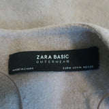 Zara Bell Sleeve Coat Beige Wool Felt Size Medium