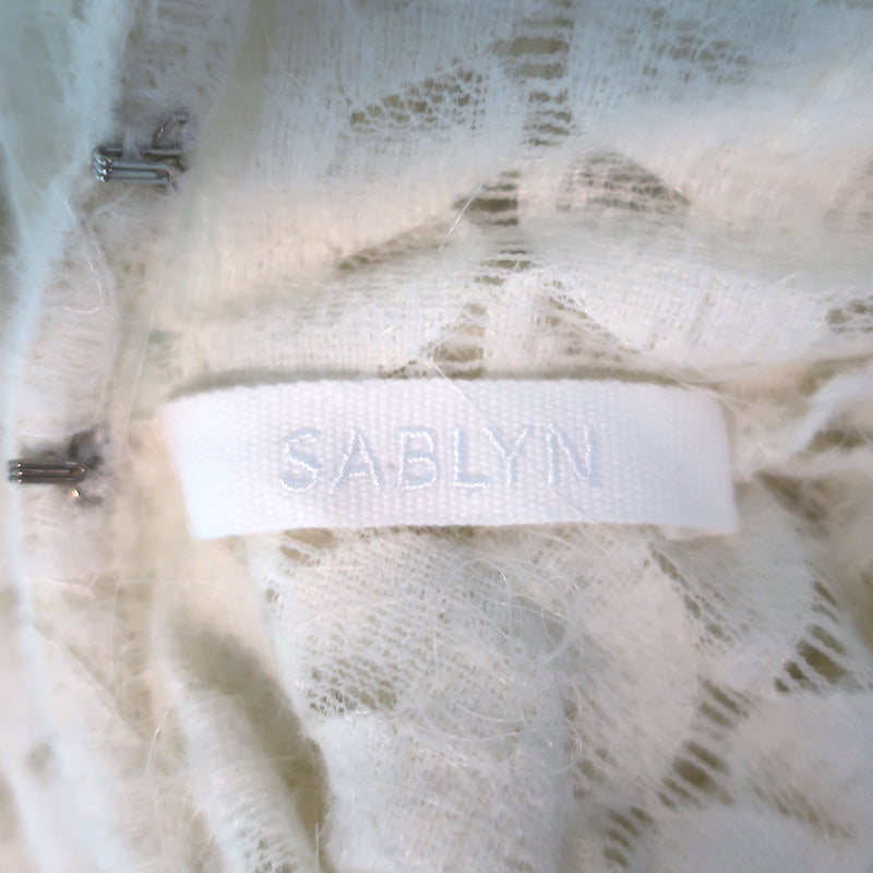 Sablyn Hailey B Mock Neck Lace Top Cream Size Small