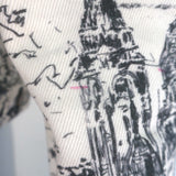 Christian Dior Paris Print Denim Jacket Cream/Black Size US 6