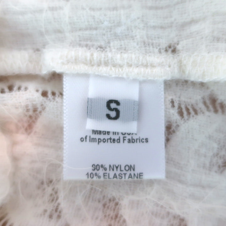 Sablyn Hailey B Mock Neck Lace Top Cream Size Small