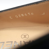 Chanel CC Smoking Slippers Black Patent Leather Size 38.5 Slip-On Loafers