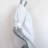 Apiece Apart Los Altos Top White Cotton Size Small Short Sleeve Blouse